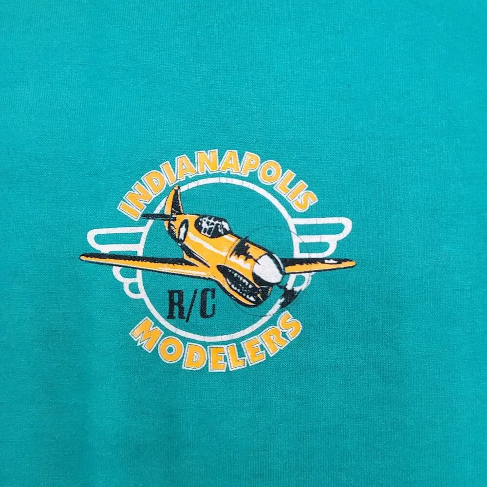 Vintage P-40 Warhawk Airplane Shirt 2XL 26x28 Indianapolis RC Modelers